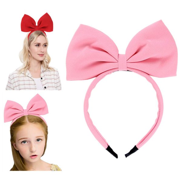 MXXGMYJ Women Big Bows Headbands Bow Headband Hairbands for Women Girls Bow Hair Hoop Birthday Halloween Christmas Party Costume Accessories Gifts Pink 1Pcs