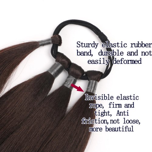 Braided Ponytail Extensions for Women, 32 inch Wrap Around Hair Extensions With Hair Tie,Natural Soft DIY Synthetic Hair Ponytail Extensions Long braids(4#-Chocolate Brown)
