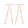 2PCS Silky Satin Hair Bows Hair Clip Ribbon Accessories Ponytail Holder Hair Bow for Women Girls Teens (Peach)