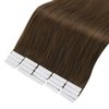 Full Shine Tape in Hair Extensions 22inch Light Brown Hair Extensions Remy Hair Extensions Tape in Extensions Natural Human Hair 50Grams 20 Pieces Brown Tape in Hair Extensions Human Hair