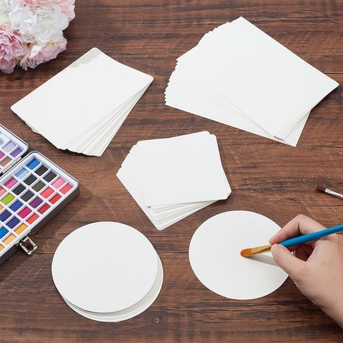 PLIGRAT 60 Sheets Watercolor Paper 4 Sizes Watercolor Paper Bulk White Art Paper for Artists Adults Students Craft Oil Pastel Sketch Paper Water Color Painting Paper Drawing Supplies