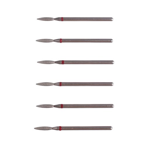 MZCMSL Flame Cuticle Drill Bit Set with Case, 6pcs Pro Diamond Nail Bits for Nail Salon Manicure