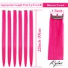 RYLAI Hot Pink Hair Extensions Clip in Halloween - Hair Accessories for Kids Girls Fairy Hairpieces Long Straight Color Hair Extensions 22" 10pcs