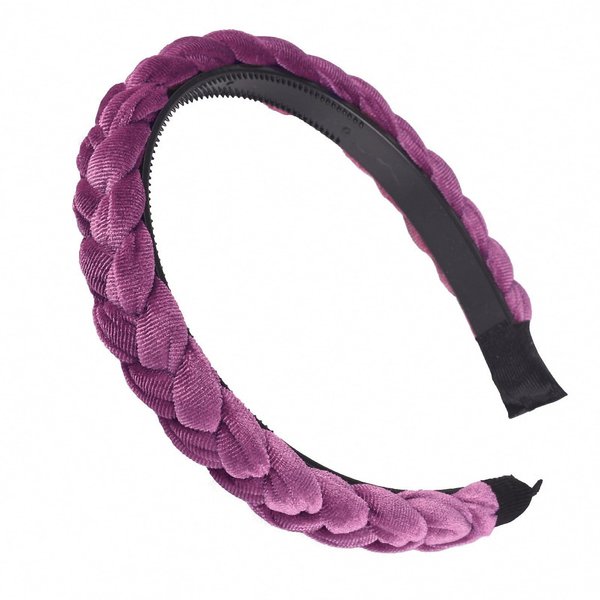 Solid Color Velvet Braids Headband with Teeth Anti-Slip Face-Washing Outdoor Twist Hair Band for Women Knotted Head Wear Hair Ties Criss Cross Hair Hoop Hair Ring Hair Clips Retro Embellishments