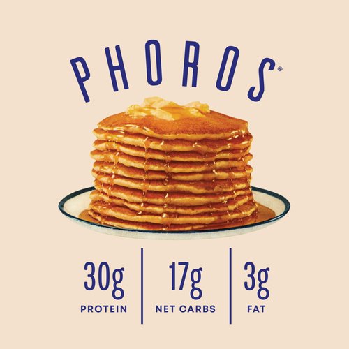 Protein Pancake Mix & Protein Waffle Mix by Phoros Nutrition, 30g of Protein, Low Carb, High Protein, Keto-Friendly, Whey Protein, Whole Grain Oats, Whole Wheat Pancakes, Just Add Water (Cinnamon)