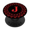 Cell Phone Pop Up Holder,Cute Red Rose Floral Letter J Black PopSockets PopGrip: Swappable Grip for Phones & Tablets