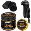 Natural Wave Pomade for Men Strong Hold, Easy Wash 360 Wave Training Hair Cream, Waves Grease for Men Promotes Layered Waves, Moisture, Control and Silky Shine (with Travel Size)