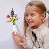 MEIEST Flower Bouquet Building Blocks Set,Mini Bricks Plant Botanical Collection Construction Building Toy,Creative DIY Artificial Flowers Home Decoration (Purple)