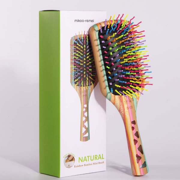 Rainbow Hair Brush for Women, Men, and Kids - Health and Massage, Everyday Brush (Small)