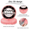 9PCS Retirement Party Decorations Rose Gold Retirement Party Centerpiece Honeycomb Glitter Table Toppers for Happy Retirement Party Supplies for Women