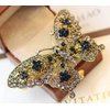 AKOAK Amazing Fashion Butterfly Hairpin Blue Crystal Headwear Barrette Hair Clip Headwear Accessories Jewelry (Bronze)