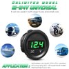 2 Pieces Direct Current 12V Car Voltage Gauge LED Display Waterproof Voltmeter Digital Round Panel Voltmeter Compatible with Vehicle Motorcycle Truck Camper ATV UTV Car Boat Marine (Green Digital)