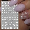 DANNEASY 8 Sheets White Nail Art Stickers French Tips Stripe Nail Stickers Holographic Nail Decals Self-Adhesive Nail Design Stickers Manicure Sticker Nail Decoration for Acrylic Nails