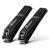 Baluca Straight Nail Clipper Set for Thick Toenails, Professional Stainless Steel Ultra Sharp Fingernail Toenail Clippers Cutter Trimmers - Thick Wide Jaw Toe Nail Clippings for Seniors, Men & Women