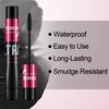 Apooliy Waterproof Mascara with Eyelash Drawing Aid Set, Mascara Volume and Length,Curling Lashes, Smudge-Proof, Non-Sticky, Quick Drying Mascara, Black