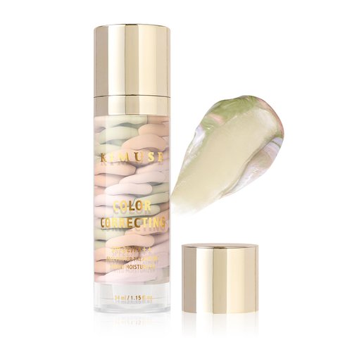 KIMUSE Color Correcting Facial Serum, One Step Color Corrector Tinted Moisturizer, Skin Tone Correcting and Brightening Makeup Primer, Hydrates, Balances & Nourishes Skin, Natural Finish