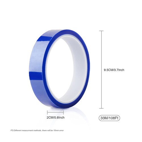 PYD Life 0.8 Inch x 108 Ft Sublimation Blanks Thermal Tape,Heat Tape,High Temp Tape,Up to 250℃(480℉) for Tumbler Sublimation Print,Heat Transfer Tape,Heat Vinyl Press Tape (4, Blue, 0.8" x 108')