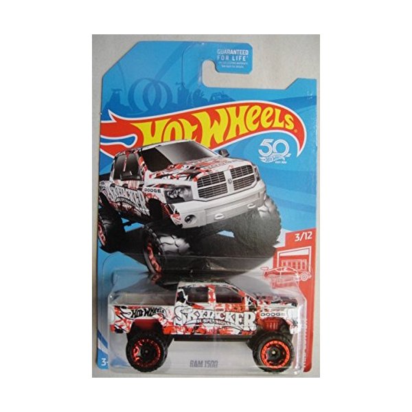 Hot Wheels RED Edition 3/12 Exclusive, White/RED Dodge RAM 1500 50TH Anniversary
