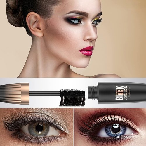 2PCS 4D Silk Fiber Mascara my amazing lash mascara Waterproof mascara black volume and length for Long, Full lashes that Last All Day