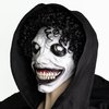 Wellinology Smiling Demon Halloween Scary Mask, Latex Creepy Realistic Ghost Devil Zombie Cosplay Costume Mask Party Props (White Smiling Demon)