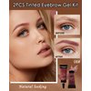 Tinted Eyebrow Gel Kit-2PCS Burgundy Thickening Brow Gel para cejas,Colored Brow Fillers Brow Glue,Long Lasting Waterproof Eyebrow Makeup,Halloween Makeup for Women with 2 Eyebrow Brushes-Set 06