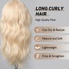 testar Blonde Wigs for White Women 22 Inch Platinum Blonde Wig With Bangs Hair Replacement Wigs Realistic Looking Synthetic Curly Wigs For Daily Party Use