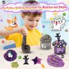 6 Packs Purple Black Slime Kit - Cloud Slime, Butter Slime & Clear Slime, Slime for Kids with Halloween Slime Add-ins, Slime Kit for Boys & Girls Birthday Halloween Party Favors Christmas Easter Gifts