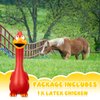 Hungdao 1 Pcs Horse Toys Latex Squeaky Squeeze Chicken Squeak Horse Turkey Balls for Play Fake Screaming Chicken Toys for Horses Soccer Ball for Reduce Separation Anxiety Noise Maker Squeaker (Red)