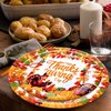 96 Pieces Happy Thanksgiving Tableware Set Party Supplies - Fall Harvest Pattern Disposable Dinnerware with Paper Plates, Napkins, Forks for Autumn and Thanksgiving Dinner BBQ Picnic Favors