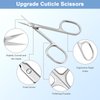 Lermende Cuticle Scissors with Curved Sharp Tip, Portable Small Scissors Professional Cuticle Cutter, Multi-Purpose Russian Manicure Cuticle Trimmer for Eyebrow, Nail, Eyelash, Beards (Silver)