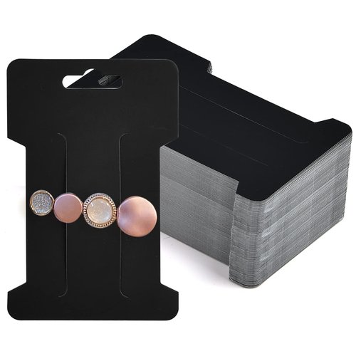 Coopay 150 Pieces Hair Clip Display Cards Hair Bow Display Holder Rectangle Hair Barrettes Jewelry Hair Accessories Display and Organizing, Black Paper Cards, 4-1/4 x 2-3/4 Inches