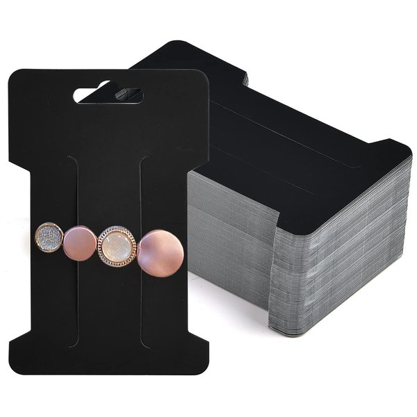 Coopay 150 Pieces Hair Clip Display Cards Hair Bow Display Holder Rectangle Hair Barrettes Jewelry Hair Accessories Display and Organizing, Black Paper Cards, 4-1/4 x 2-3/4 Inches