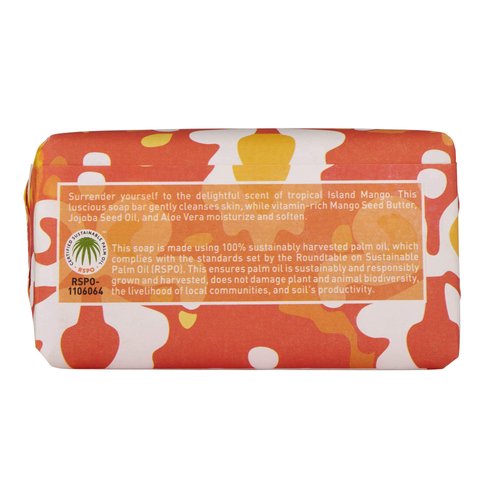 Desert Essence Island Mango Soap Bar - 5 Oz - Cleanses, Nourishes, Hydrates & Softens Skin - Refreshing Scent - Mango Seed Butter - Jojoba & Palm Oil - Aloe Vera