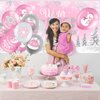 Censen 45 Pieces Snowflake Balloons, Winter Theme Balloons Set, Winter Onederland Balloons, 1st Birthday Balloons for Christmas Baby Shower Birthday Wedding Party Decorations (Pink, Silver, White)