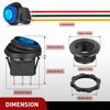 Nilight 5PCS Waterproof Round Rocker Switch w/Wiring Harness Switches Holder 12V 24V Blue LED Lighted On Off Toggle Shell SPST 3Pin for Switch Panel Car RV Trucks Marine Boats