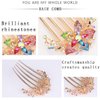 KuuGuu 6 PCS Flower Floral Hair Combs Bridal Wedding Hair Crystal Rhinestones Women Hair Side Combs Hair Accessories for Women
