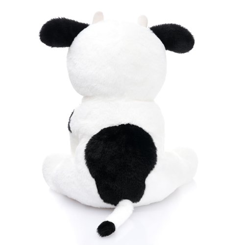 WEIGEDU Calf Cow Stuffed Animals Plush Toys for Kids Boy Girl Bedtime Birthday Gift, Stuffed Holstein Friesian Cow, 14 inches Black and White