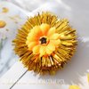 Fdesigner Boho Sunflower Hair Clips Glitter Dahlia Hairpins Tinsel Summer Hair Barrettes Hawaiian Daisy Headpiece Women Artificial Hair Accessories for Holiday Party 2PCS (Gold-Daisy)
