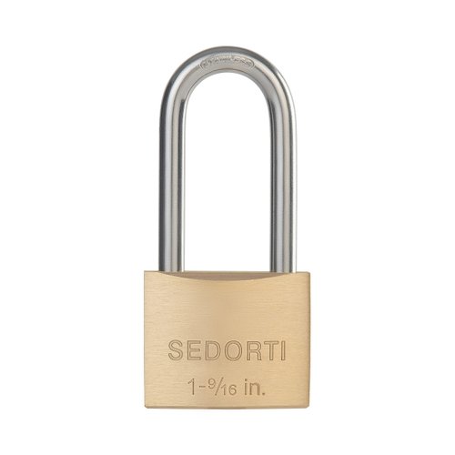 SEDORTI Outdoor Weatherproof Padlock with Stainless Steel Shackle and Solid Brass Body, Marine Grade Rustproof Long Lock for Sheds, Storage Unit School Gym Locker, Fence, Toolbox, Hasp Storage