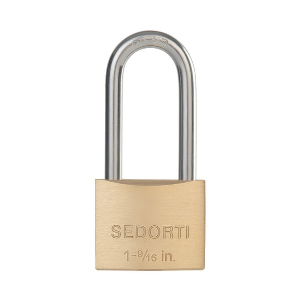 SEDORTI Outdoor Weatherproof Padlock with Stainless Steel Shackle and Solid Brass Body, Marine Grade Rustproof Long Lock for Sheds, Storage Unit School Gym Locker, Fence, Toolbox, Hasp Storage