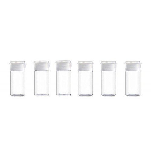 Onwon 6 Pcs 30 ml/1 oz Empty Plastic Sample Travel Size Plastic Empty Squeeze Bottle Container Jar Pot Vial with Flip Lid Perfect for Emollient Water Shower Gel Emulsion Etc