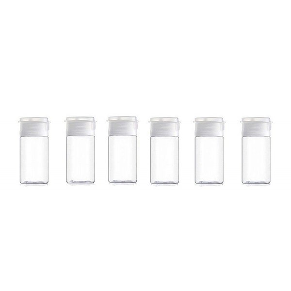 Onwon 6 Pcs 30 ml/1 oz Empty Plastic Sample Travel Size Plastic Empty Squeeze Bottle Container Jar Pot Vial with Flip Lid Perfect for Emollient Water Shower Gel Emulsion Etc