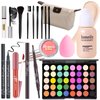 YBUETE Makeup Set Full Kit for Girls Teens Women, Makeup Present Set, Includes Eyeshadow, Foundation, Blusher, Eyebrow Pencil, Mascara, Eyeliner, Brushes, Lip Gloss, Sponge, Cosmetic Bag