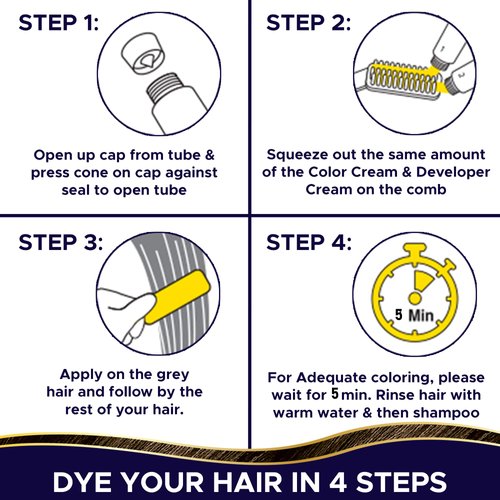 Speed Touch 5 Minute Hair Dye - Natural Alternative to Henna Hair Color Grey Coverage For Women and Men - Hazelnut Latte - Ammonia Free With Botanical Extracts