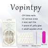 Vopintpy 3D Silver French Press on Nails Medium Almond Fake Nails Irregular Pattern Design Glue on Nails Reusable Full Cover Stick on Nails for Women DIY Charm Manicure