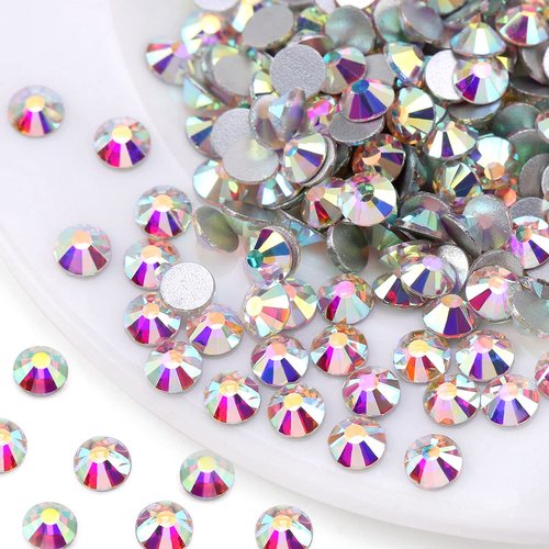Novani Rhinestones 1440pcs SS20 Glass Rhinestones Crystal Flatback Gemstones for Crafts Nails Makeup Bags and Shoes Decoration（SS20, Crystal AB）