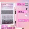 Geeneiya Lash Clusters Kit Individual Lash Extension Kit DIY Multi-type D Curl Cluster Eyelash Extension Kit with Bottom Lashes, Waterproof Lash Bond and Seal Glue, Lash Tweezers (30D, 480PCS)