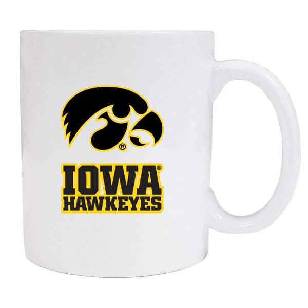 Iowa Hawkeyes White Ceramic Mug (White). Officially Licensed Collegiate Product