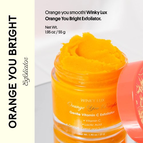 Winky Lux Orange You Bright Exfoliator - Face Exfoliator with Vitamin C and Lactic Acid, Dead Skin Remover for Face, Face Scrub