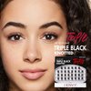 iENVY False Eyelashes Triple Black Knotted Individual Trio Lashes 3X Volume Reusable Eyelash Clusters (M/L)